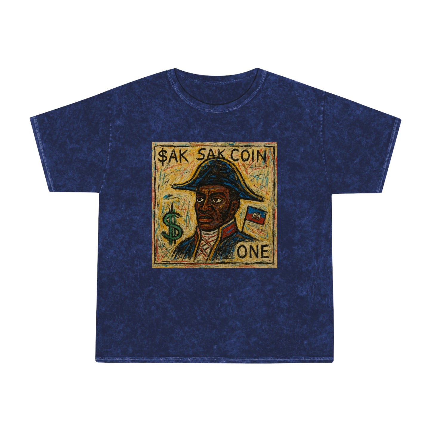 Cool Unisex Mineral Wash T-Shirt with Artistic Design - Perfect for Casual Style and Celebrations