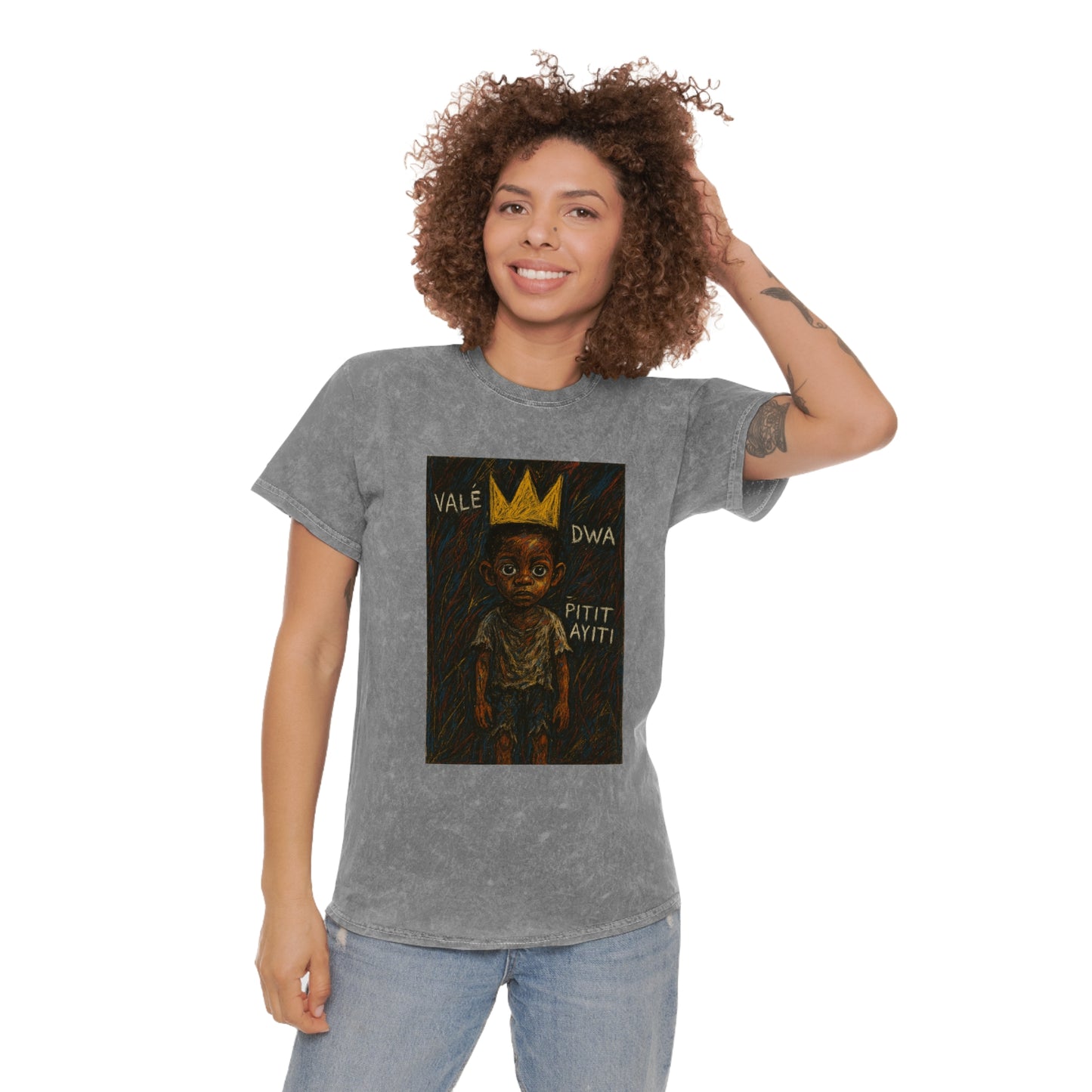 Unisex Mineral Wash T-Shirt - Pitit Ayiti Graphic Tee