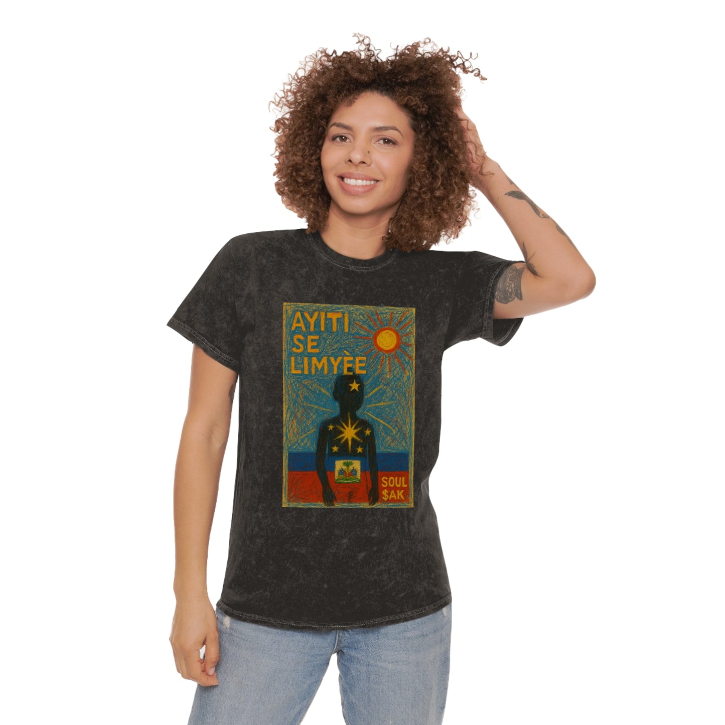 Unisex Mineral Wash T-Shirt - Soul Sak Collection - Haitian Culture Art