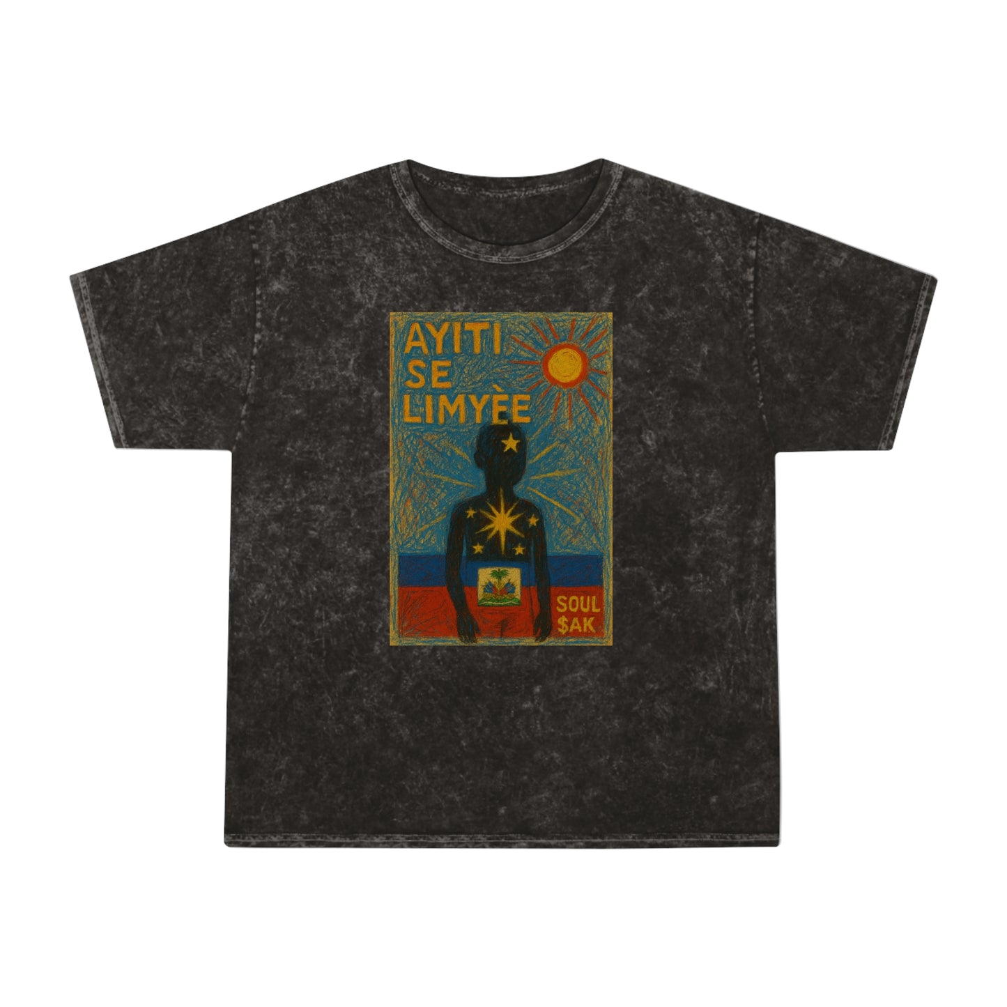 Unisex Mineral Wash T-Shirt - Soul Sak Collection - Haitian Culture Art