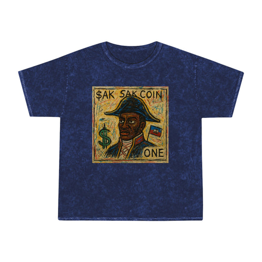 Cool Unisex Mineral Wash T-Shirt with Artistic Design - Perfect for Casual Style and Celebrations